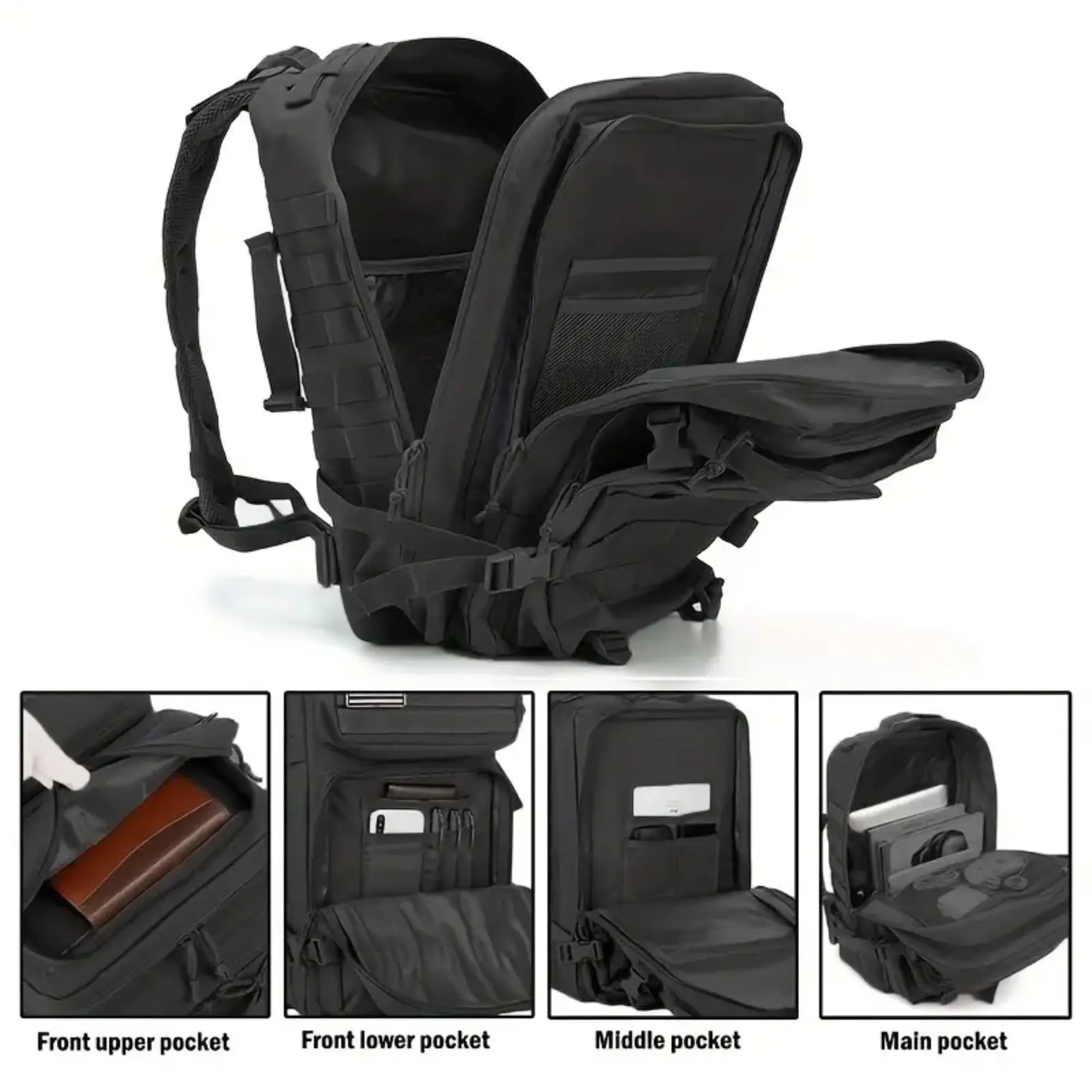 Heavy-Duty Tactical Backpack – Military-Grade, 40L Capacity, Molle System