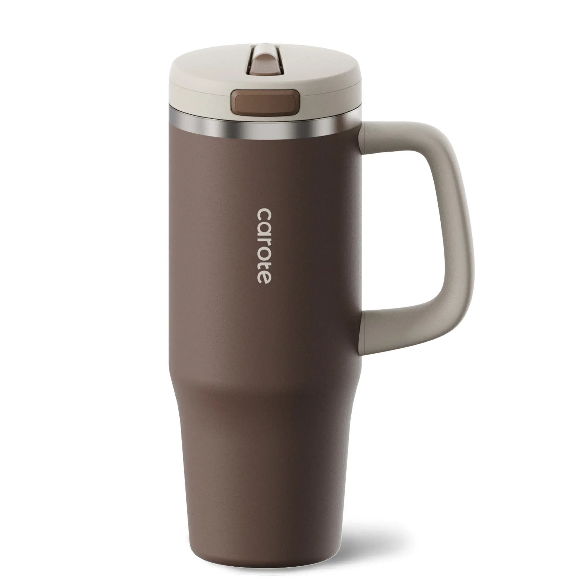 [Carotego]32Oz/40Oz Tumbler Cup Stainless Steel with Pop-Up Straw, Dishwasher Safe, Ergonomic Handle