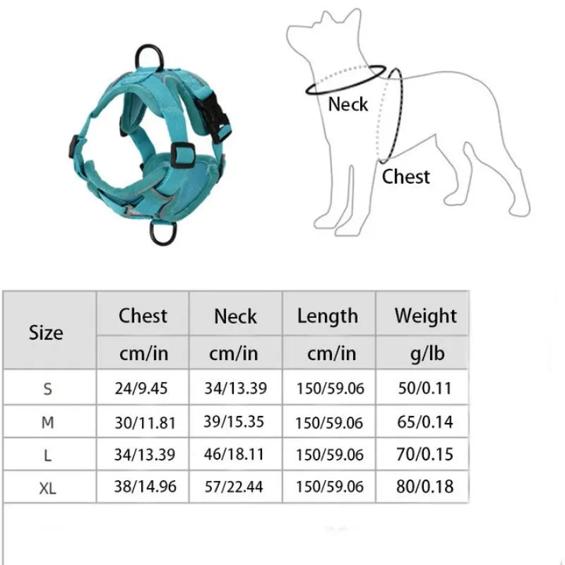 Ultimate Adjustable Dog Harness Set with No Tangle Leash - Breathable Mesh Reflective Anti-Pull Vest for Small to Large Dogs - Perfect for Nighttime Safety and Outdoor Adventures