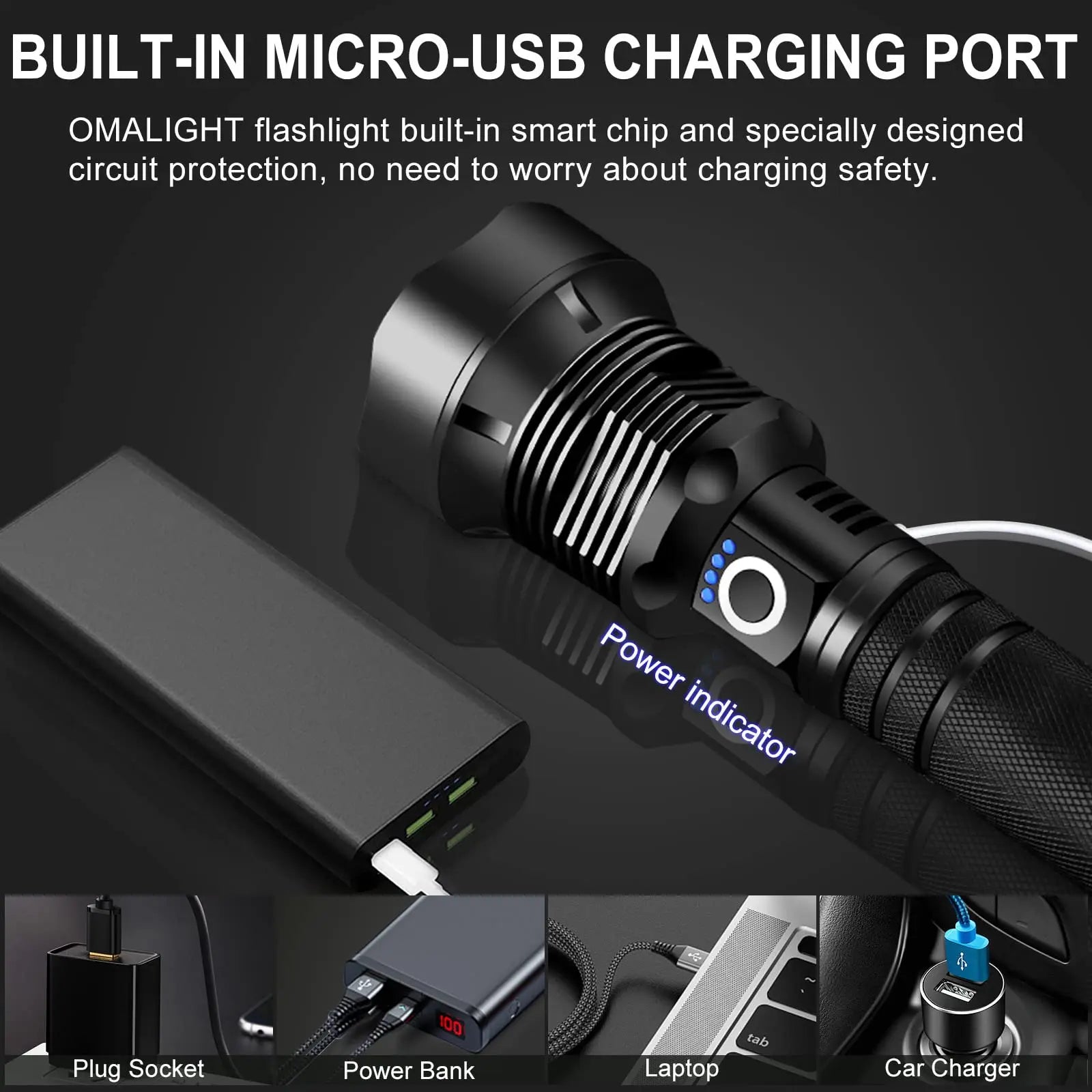 Rechargeable 990000 High Lumens LED Flashlights, XHP90.2 Super Bright Flashlight with Zoomable & 5 Modes & IPX7 Waterproof for Camping