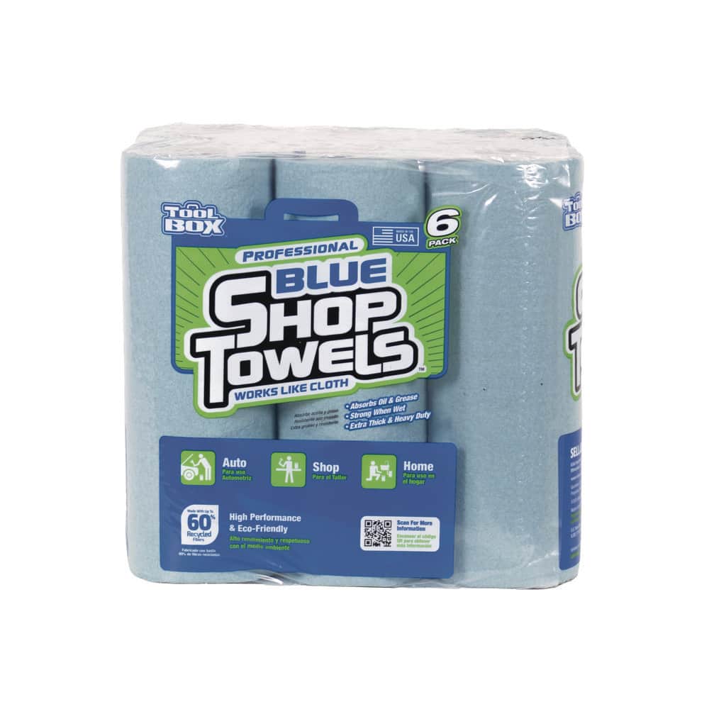 Ultimate 6-Pack Professional Blue Disposable Shop Towels - 330 Highly Absorbent Sheets for All Your Cleaning Needs